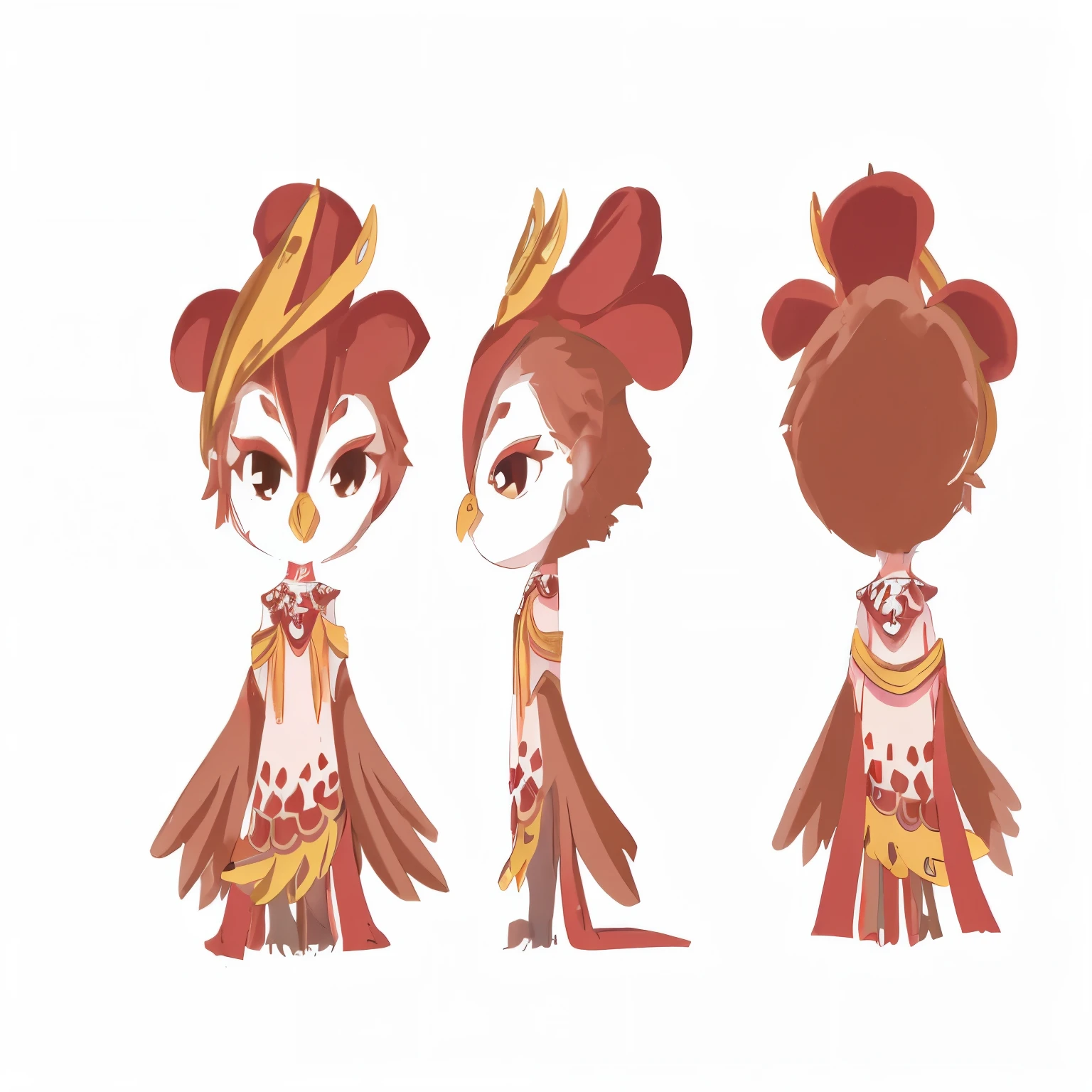 cartoon of a girl with a red hair and a brown dress, stylized character design, pixie character, character design contest winner, very stylized character design, finished concept art, character design concept, character design, game character design, character concept design, spirit fantasy concept art, character concept, [ character design ], new costume concept design, detailed character design