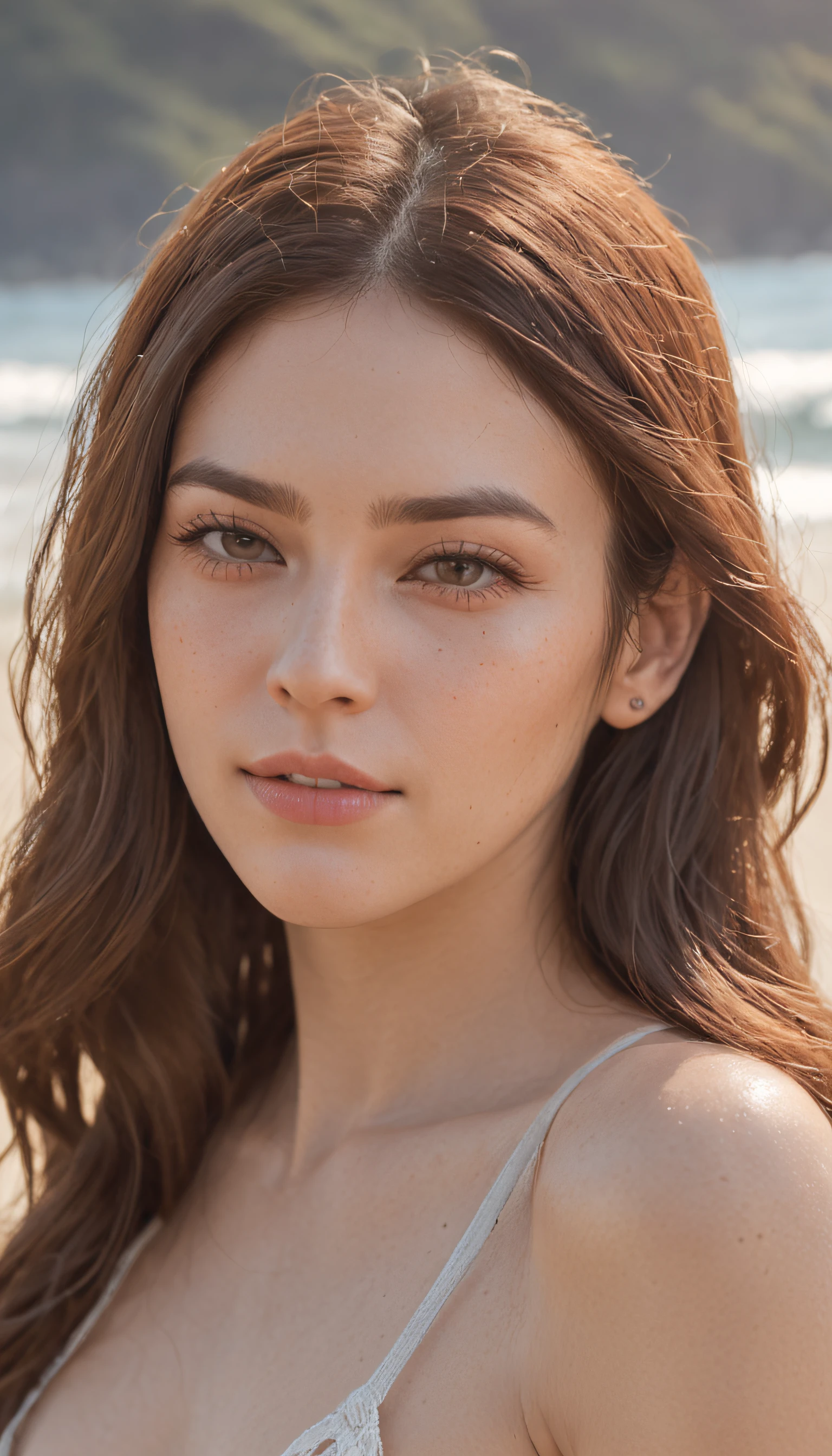 best quality、chef-d&#39;artwork、portrait complet du corps、(photorealistic:1.4)、CRU PHOTO、Un、Detailed facial texture、Cool summer beach without bikini、