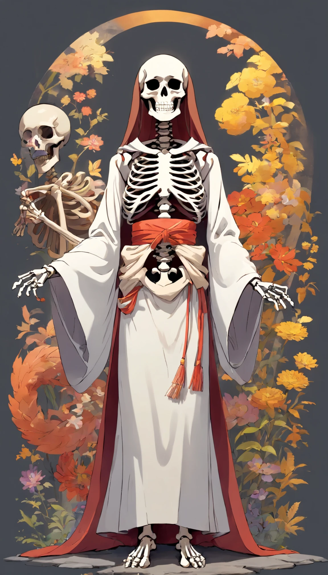 ((Лучшее качество)), ((шедевр)), (подробный), a skeleton in a robe