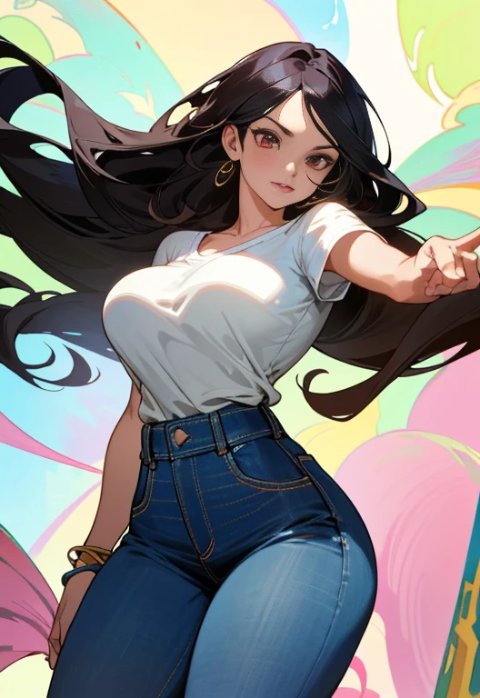style jkenneth rocafort   ::2.9 (masterpiece:1.2, best quality), (finely detailed beautiful eyes: 1.2), ((1girl kelly brook very beautiful woman  big breast )), ((solo)), (red eyes:1.4), (finely detailed eyes and detailed face:1.3),), (with jeans and a white t-shirt or dress:1.3), (beautiful and clear background:1.2), (extremely detailed cg, ultra-detailed, best shadow:1.1), ((depth of field)), ((watercolor)), large breasts, bare shoulders, flowers and petals, beautiful concept illustration , (white background:0.5), (illustration :1.1), (extremely fine and beautiful:1.1), (perfect details:1.1), best quality, high quality, extremely detailed cg unity 8k wallpaper, hdr, trending on artstation, trending on cgsociety, high detail, james raiz style ::2.0 comix illustration style,tatoon style   ,beautiful woman with long  hair ultra detailed, (beautiful and clear background:1.2),, fantastic paintings ,graffit style,  flowers, olhos altamente detalhados , a t-shirt or dressed in a white blouse underneath, position, with long black hair , stained glass colored, fantastic paintings by joe madureira  ,high quality,photo, sticker art,beautiful woman carol nakamura with long  hair  , freedom, soul, digital illustration, comic style, perfect anatomy, centered, approaching perfection, dynamic, highly detailed, watercolor painting, artstation, concept art, smooth, sharp focus, illustration