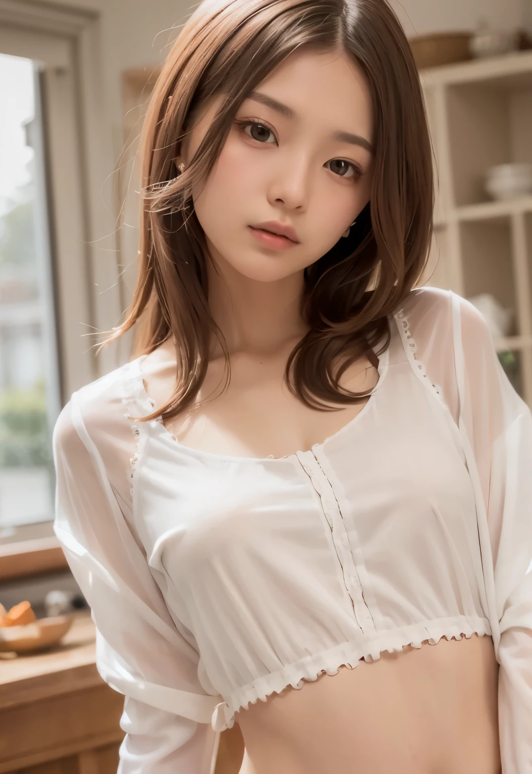 (white blouse:1.4)