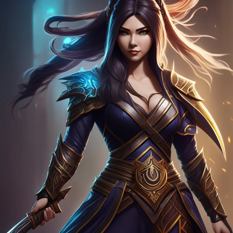 a woman with a sword in her hand, concept art by Yang J, trending on cg society, conceptual art, from Smite, Nêmesis from Smite, Smite character