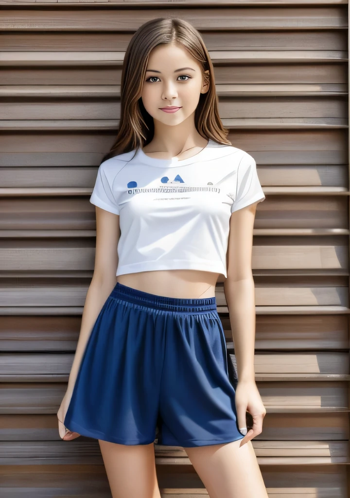 ((One Irish 13 year old girl, スポブラ, skinny, small waist, tight short clothesタンクトップ)), (Laia Manzanares) (Tween model,13 years old, 年轻)), Ethereal beautiful, slim, , blond hair, blue eyes, small waist, , Soft light, ((David Hamilton Style)), full body picture, masterpiece, Best Quality, Photorealsitic, 8K, High resolution, Detailed skin, 8K UHD, Digital SLR, Soft lighting, High quality, Film grain, FUJI XT3、微笑む、美しい顔、解剖学的に正確な身体、身体は視聴者を向く、NSFWではない、上半身の写真、立っている、