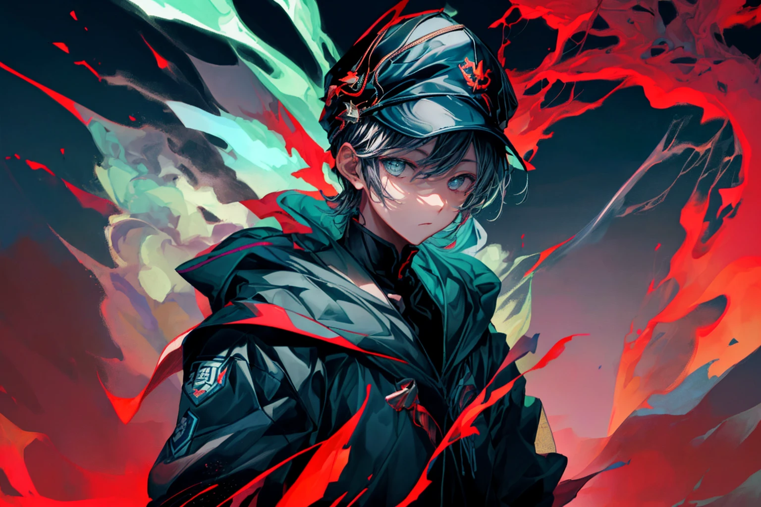 artwork, pathological complexity, 关键cartoon艺术, Detailed key animation art, 泼墨艺术cartoon, official art, cartooncartoon壁纸 高清cartoon壁纸 高清壁纸, from the night of the ark, 详细关键cartoon艺术, girl, shadow poetry style, Gormo Adray Grimdak, Official artwork, 关键cartoon艺术, cartoon关键视觉概念图像质量应该是最好的质量, 4K or 8K resolution, It has super tricks, realistic or realistic details. 用于artwork的媒介可以是插图, painting,或photography. The style of the image can be in the form of a portrait, landscape, cartoon, science fiction, photography, or concept art. The overall tone is one of resistance,huge weapon,Clothes to wear when going to sea,chaotic lights,Broken scene,sea soul shirt,Navy cap,Spearguns,Long gray hair flying,black lightning