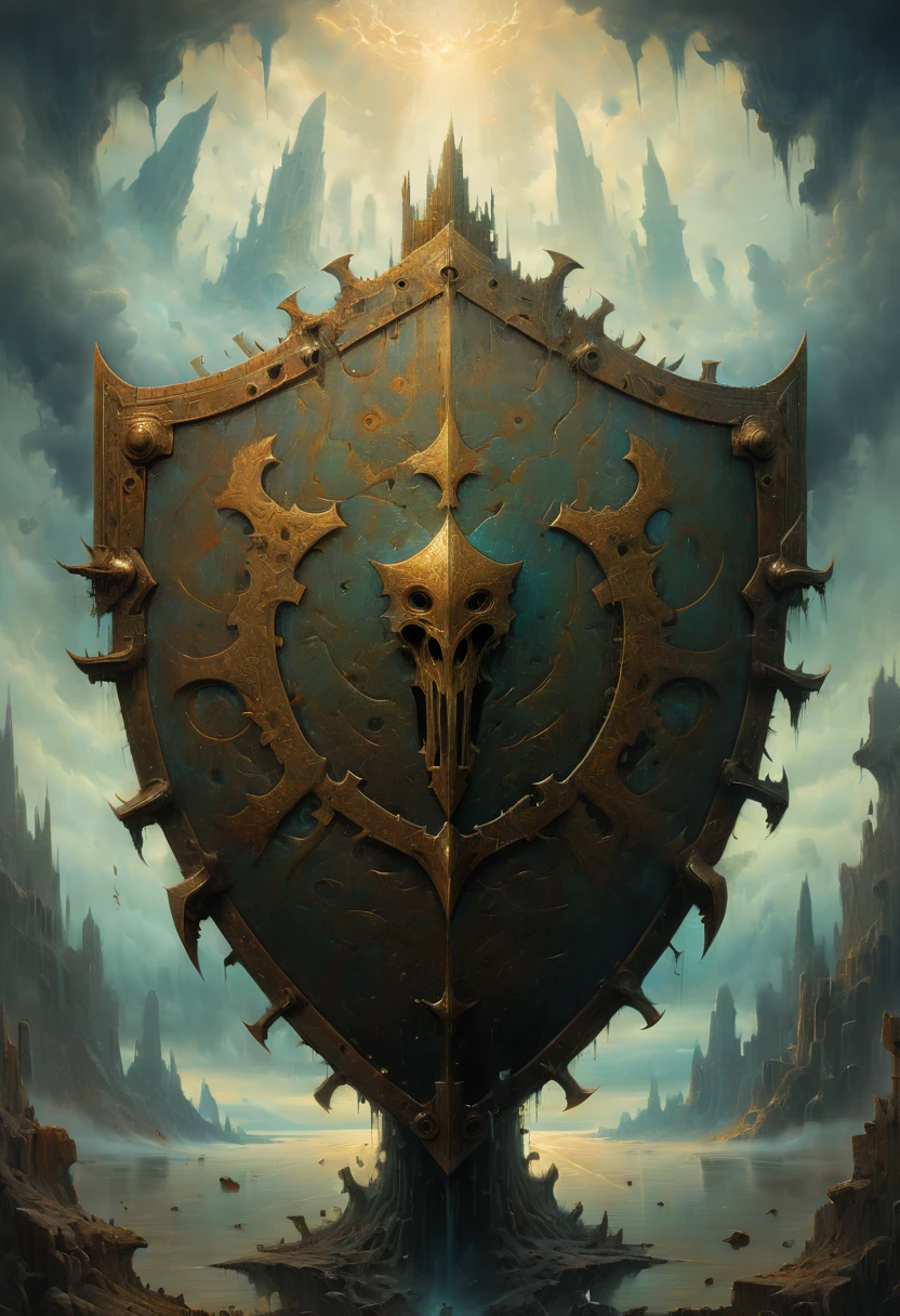 Epic Shield, by N.C. Wyeth, enhance, intricate, (best quality, masterpiece, Representative work, official art, Professional, 8k)