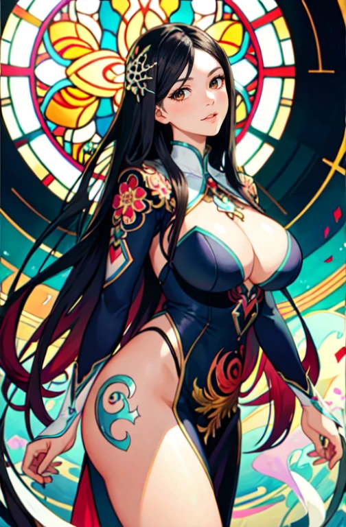ASHLEY ALEXISS beautiful woman with long hair ultra detailed, (beautiful and clear background:1.2),, fantastic paintings ,graffit style, flowers, olhos altamente detalhados , a t-shirt or dressed in a white blouse underneath, position, with long black hair , stained glass colored, fantastic paintings by joe madureira ,high quality,photo, sticker art,beautiful woman carol nakamura with long hair , freedom, soul, digital illustration, comic style, perfect anatomy, centered, approaching perfection, dynamic, highly detailed, watercolor painting, artstation, concept art, smooth, sharp focus, illustration, art by carne griffiths and wadim kashin,,alone anime girl pose, short pastel hair ,heterochromia, perfect anatomy, centered, approaching perfection, dynamic, highly detailed, character sheet, artstation, concept art, smooth, sharp focus, illustration