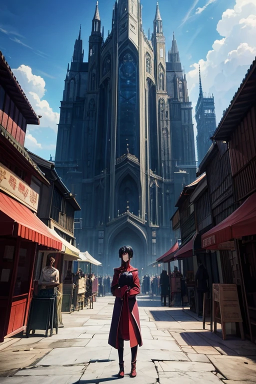 (best quality,highres),a bustling crowd standing in front of a grand building,Re:incarnation of the Martial Soul,a screenshot from an animated film,anime-style,still from an anime movie,Junro anime screenshot,anime scenery,Makoto Shinkai,in an animated film,anime still,opening scene,Feudal Japan backdrop,curled up in an animated film "Ergo Proxy"