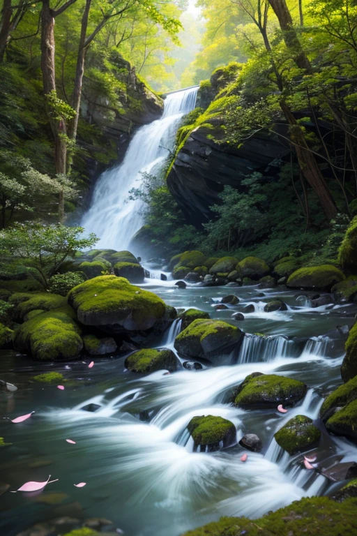 river，森林中的river, 
The river flows between the rocks, 
Forest full of green vegetation, 
Crystal clear river water, 
阳光照射在river上, 
Moss grows on the rocks, 
垂直流动的river, 
mirror reflection of river water, 
Small waterfall flowing through rocks, 
Birds flying in the forest, 
The soft sunlight shines on the ground through the leaves, 
Soft light illuminates the entire scene, 
The flow of the river forms beautiful curves, 
The reflections of the trees are clearly visible in the river water, 
Victorian buildings on the river bank, 
The silhouette of distant mountains against the blue sky, 
Clear blue sky reflected on the river, 
Fish jumping in the water, 
A refreshing breeze blows through the forest, 
There is a fox looking for food on the river bank, 
Swirl-shaped rocks add movement, 
There are faint sounds of birdsong in the forest, 
The quiet atmosphere makes people feel peaceful and, 
There is childhood in the forest, 
There is an ancient castle on the cliff, 
A boat docked by the river, 
There are many colorful flowers in the forest, 
Leaves fall on the river with the wind, 
A herd of deer swimming in the river, 
The river formed a small lake, 
There are fish swimming in the clear river water, 
river两岸的树木形成了茂密的绿色隧道, 
A butterfly rests on a flower, 
You can see fish swimming back and forth underwater, 
There is a meadow full of flowers in the picture, 
The sunlight shines through the leaves and creates beautiful mottled light and shadow on the river., 
There is a blue peacock spreading its beautiful tail in the picture, 
A little squirrel climbed up the tree。
(best quality,4k,8k,highres,masterpiece:1.2),ultra-detailed,(realistic,photorealistic,photo-realistic:1.37),landscape,river,forest,rocks,clear water,moss-covered rocks,sunlight,waterfall,birds,fresh air,fox,serene atmosphere,childhood memories,cliffs,castle,boat,flowers,butterfly,peacock,squirrel