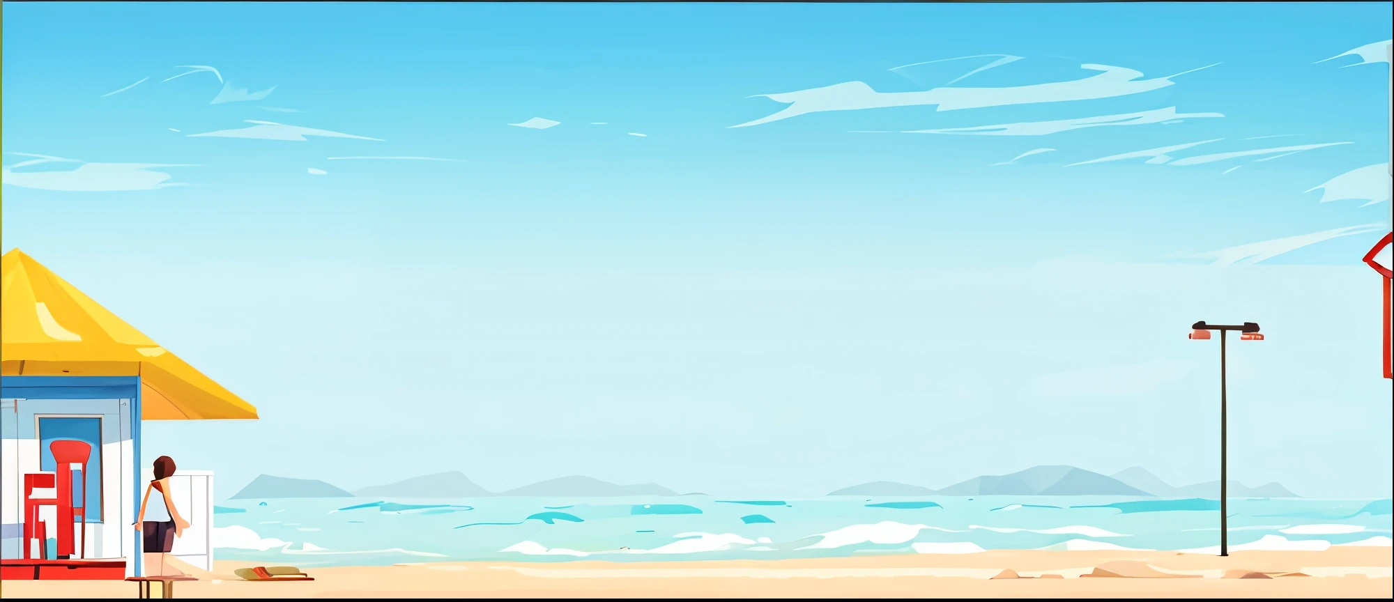 there are two people standing next to a lifeguard