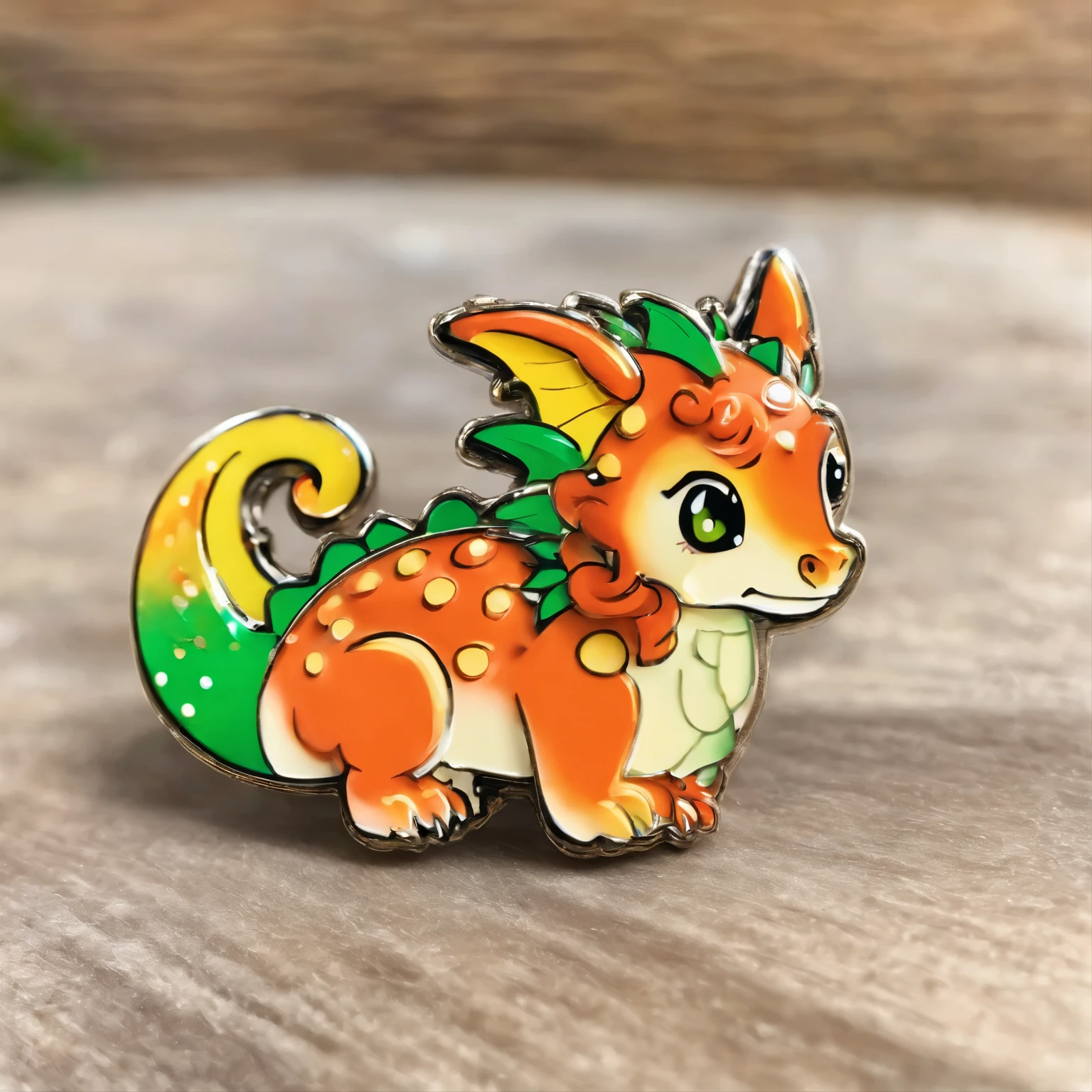 Pin; pins for accessories, colorful baby dragon, baby dragon pin, little kawaii colorful cute baby dragon, big eyes, with wings, big eyes, a tail and fins, simple pin