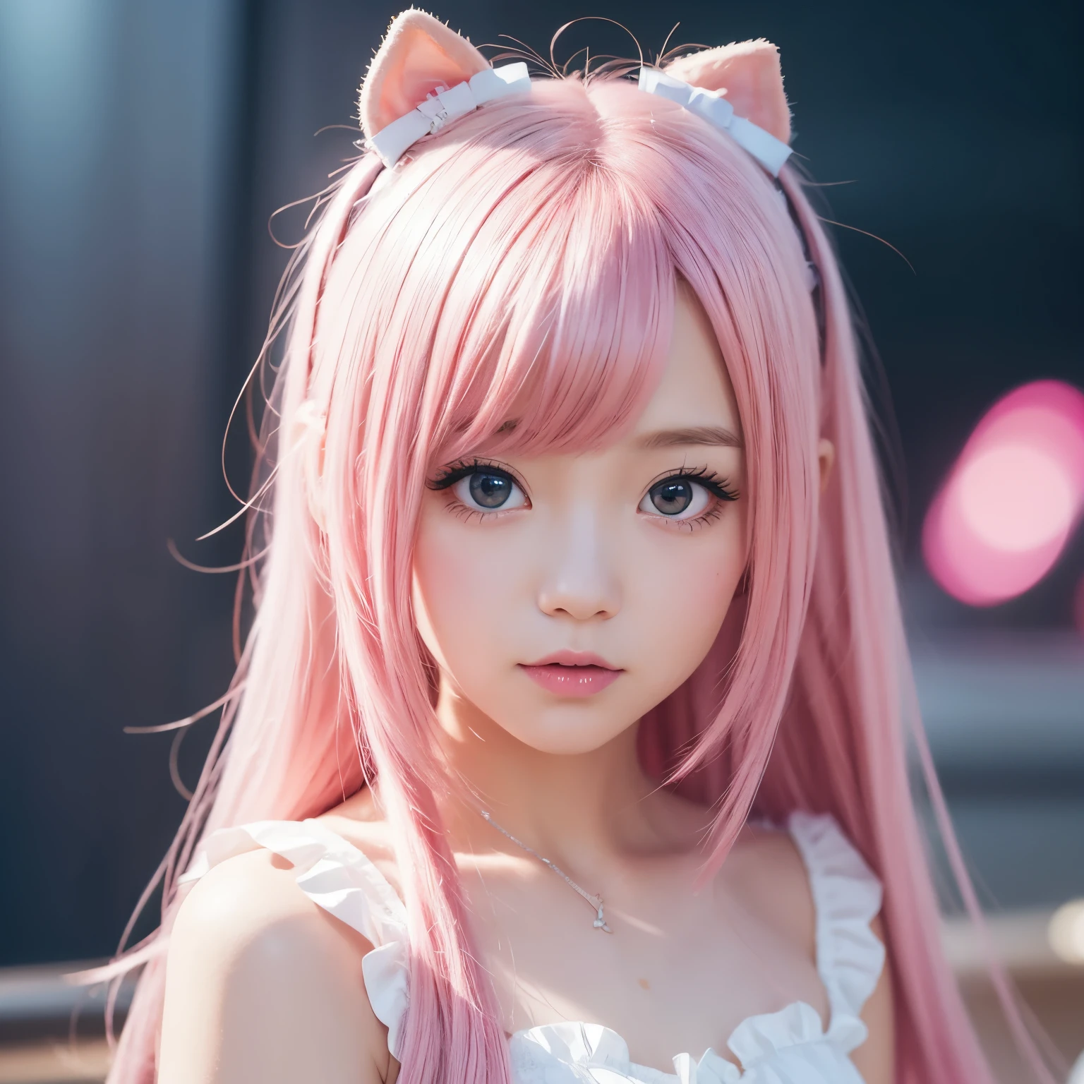 anime girl with pink hair and a bow in her hair, kawaii realistic portrait, guweiz, portrait of magical girl, cute character, cute art style, anime moe artstyle, character art of maple story, cute portrait, cute anime girl portrait, portrait of a small character, artwork in the style of guweiz, splash art anime 