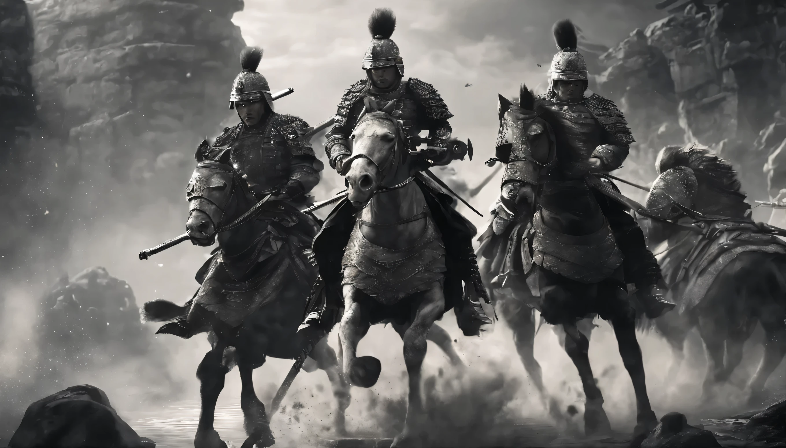 middleman(Fight with a pack of tigers)(1.5), shield, sword, Combat-ready armor, Be disciplined, powerful warrior, shield和sword上的复杂设计, Determined soldiers, ancient battle field, Intense fight scenes, heroic act, battle reenactment, Well made weapons, High-tech soldiers, Synchronize motion, martial arts, China controversy, Legendary Campaign, Strategic war tactics, honor and bravery, A resolute expression, Adrenaline rushing moments, Military precision, Battlefield camaraderie, ancient China, symbol, ornamental armor, epic, wife, The cry of war, Passionate fighting spirit, unwavering dedication, Samurai culture, 令人惊叹的martial arts姿势, Dark red and gold color scheme, army, rich background. (best quality,4K,8k,high resolution,masterpiece:1.2), super detailed, (actual,lifelike,lifelike的:1.37), human development report, ultra high definition, studio lighting, Ultra-fine painting, sharp focus, Physically based rendering, extremely detailed description, professional, bright colors, Bokeh, sportswear, War landscape, Chinese painting techniques, mood lighting, dynamic poses, Intricate battle scenarios, Vivid color contrast, Visually stunning composition, ethereal atmosphere, heroism. black and white