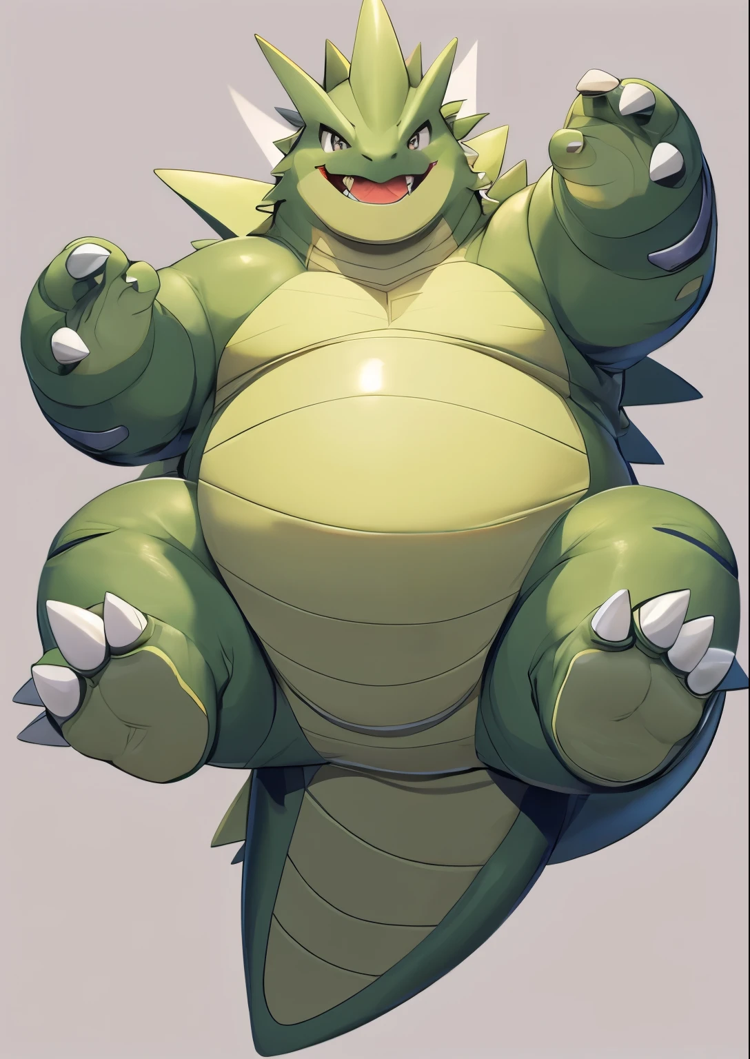 blue genitalia,solo,male people,chubbiness,small fat,Bare-chested,victory pose, solo, Detailed pubic hair, A high resolution,, tmasterpiece,Excessive obesity,Obesity in the extremities,Lift your feet,foot in the air,Correct body proportions,overweight,Tyranitar,男子气概。