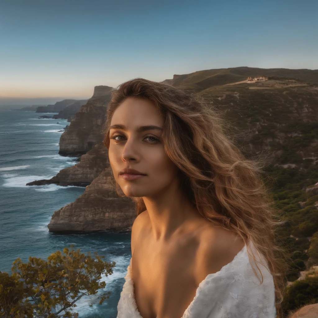 A family photoshoot with a Latina girl, alta, cabelos negros lisos, lindos olhos detalhados,beautiful detailed lips,olhos e rosto extremamente detalhados, on top of a mountain with the ocean in the background a certain velvety blue quality of long eyelashes,4k,8k,high resolution,obra de arte:1.2), ultra-detalhado, (realista,photorealista,photo-realista:1.37), hdr, Ultra HD, studio lighting, pintura ultrafina