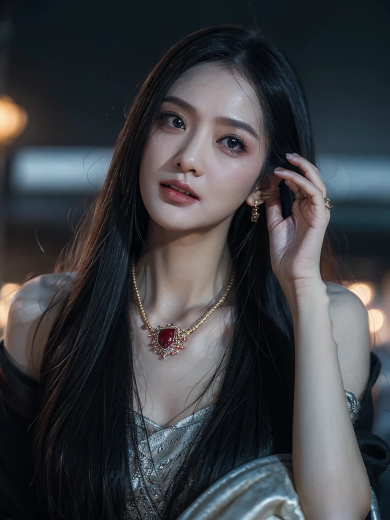origin of humanity、underworld、A catastrophic world of death、Blood rain、covered in blood..., long hair woman, การแต่งหน้าชวนให้นึกถึงdevil, A face that looks like that ;Sew them together with the mouth closed....、devil ;corpse of, black clothes, afraid, Dark circles under the eyes, Loneliness, ตายในhell, darkness, Stylish necklaces and accessories, A catastrophic world of death、hell、dark clouds, Loneliness, darkness, Stylish necklaces and accessories, Look up at the sky..., land of death, end of the world, reminiscent of death, Crow flapping its wings floating debris、หน้าdevil、world of the dead、เครื่องหมายหลุมcorpse ofไม้กางเขน、Highly detailed facial and skin texture、 Detailed eyes、Double eyelids, Elaborate details, ผลMasterpiece, Highest quality, รายละเอียดพิเศษ ลMasterpiece,best quality, ภาพนิ่งจากmoviesดาร์กแฟนตาซีจาก 0s,(Soothing tone:1.5),mix, Medium shot, Bokeh, (HDR:1.4), Masterpiece,idea, 10, HD, (movies, red and black :0.85), viewer&#39;s face, Dramatic poses