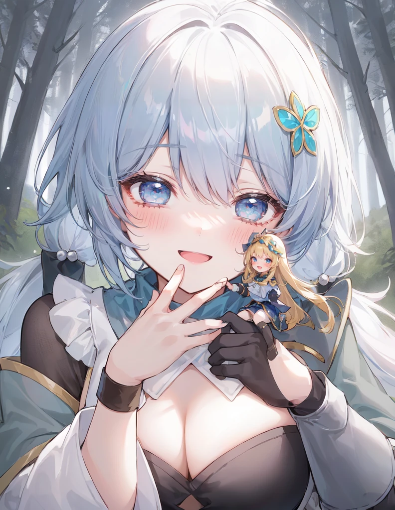 (2girls:1.5), (cleavage: 1.1), (minigirl sitting on the hand of a giantess: 1.4), (commoner clothes: 1.1), (adventurer girl: 1.2), (gambeson), armor, (forest: 1.5), ( (giantess: 1.2), (giantess art: 1.5), (anime drawing:1.1), (simple bold lines: 1.1), (anime:1.1), (very cute anime girl), (bright), (low contrast), (prettiest age girl), (mature face: 1.1), (anime drawing:1.1), (simple bold lines: 1.1), (anime:1.1), (very cute anime girl), (bright), (low contrast), (prettiest teengirl), (mature face: 1.1), (tall girl: 1.5)