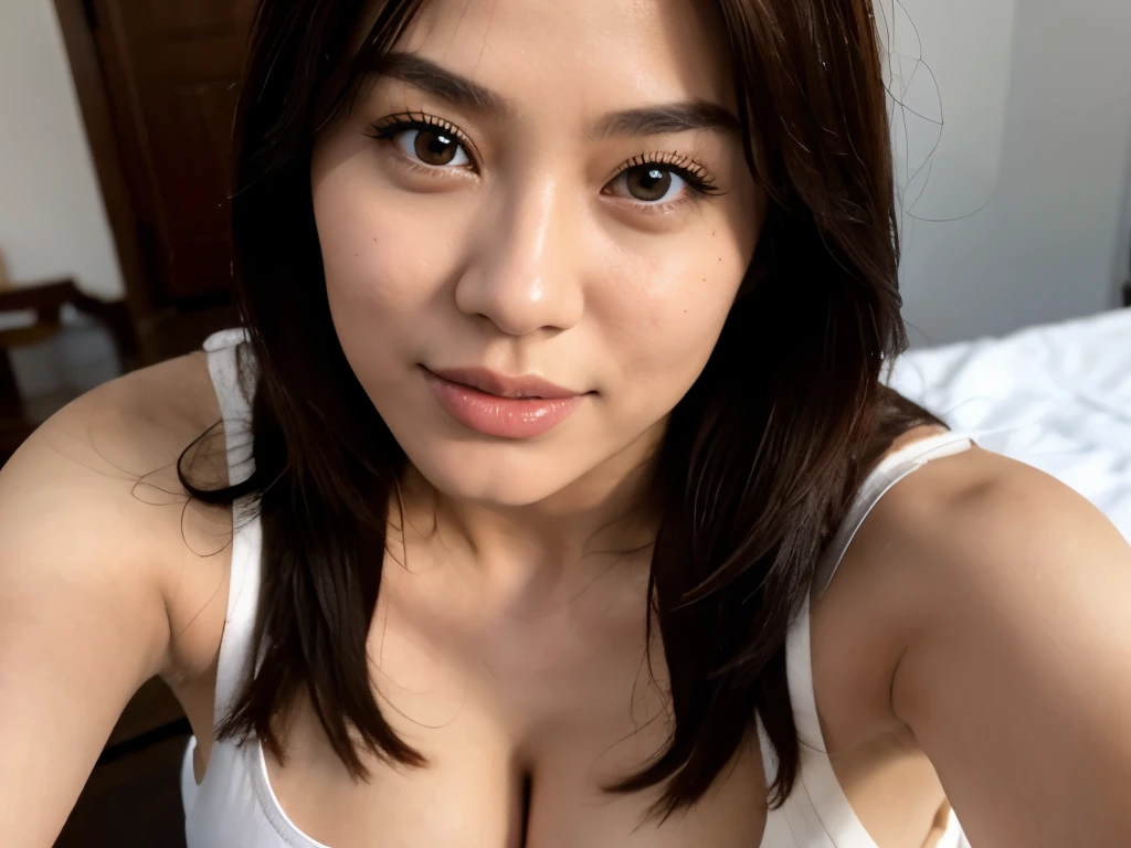 ((best quality)), ((masterpiece)), (detailed), perfect face, korean indonesian, busty young body, mature face, orgasm face, beautiful muscular body, apron only, sexy hair, dress in, brunette, doggy pose