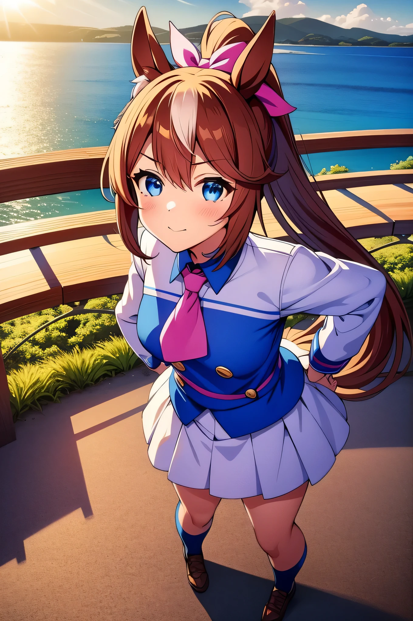 tokai_teio_\(Uma Musume\) Tōkai Teiō,最high quality,table top,1 girl, True to LoRA,、((Tokaiteio \(Uma Musume\))),ponytail,, magical , Princess, adventurous girl, Are you okay, smile、zettai ryouiki, earrings, natural otaku, moonlight,under the moon,At night,full body shot、masterpiece, high quality, High resolution, alone、(masterpiece:1.6、最high quality), (Are you okay and beautiful eyes:1.2), 1 girl, 、perfect hands、blush、crossed legs,look up(masterpiece:1.6、最high quality),1 girl, Large and crimson,perfect hands,turn your arms behind your back、be quiet, From above,Lie,Sea View、The most spectacular seaside view in the world,;do not interrupt prompt。