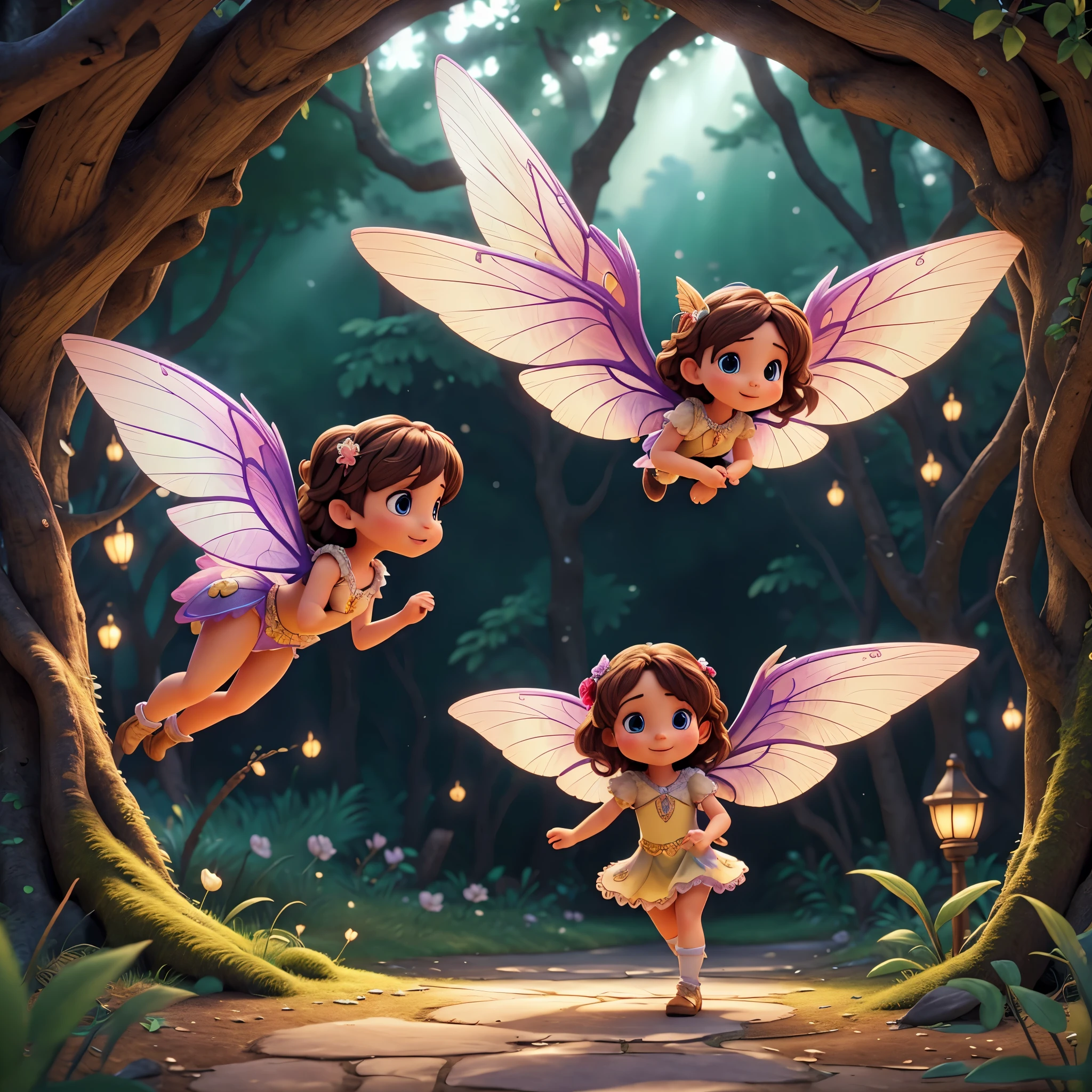 UHD illustration of an incredibly cute and beautiful fairy with wings welcoming a visitor into a magical world.
In a bright magical forest., ultra HD, realistic, vivid colors, highly detailed UHD drawing, pen and ink, perfect composition,
beautiful intricately detailed and intricate octane rendering trends in artstation, 8k artistic photography,
photorealistic concept art, natural and soft volumetric cinematic perfect light