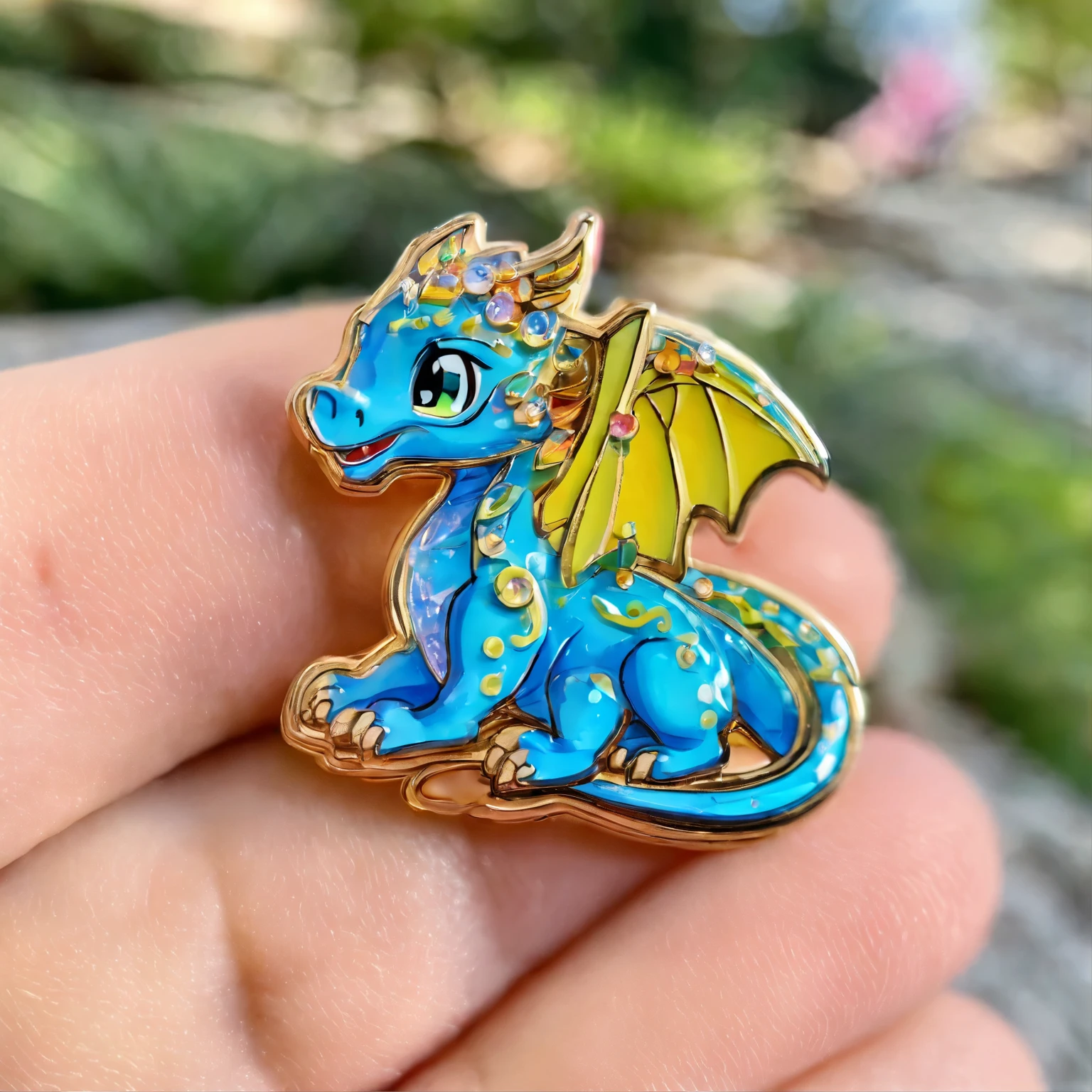 Pin; pins for accessories, crystal shining baby dragon, baby dragon pin, crystal shining cute baby dragon, big eyes, with wings, big eyes