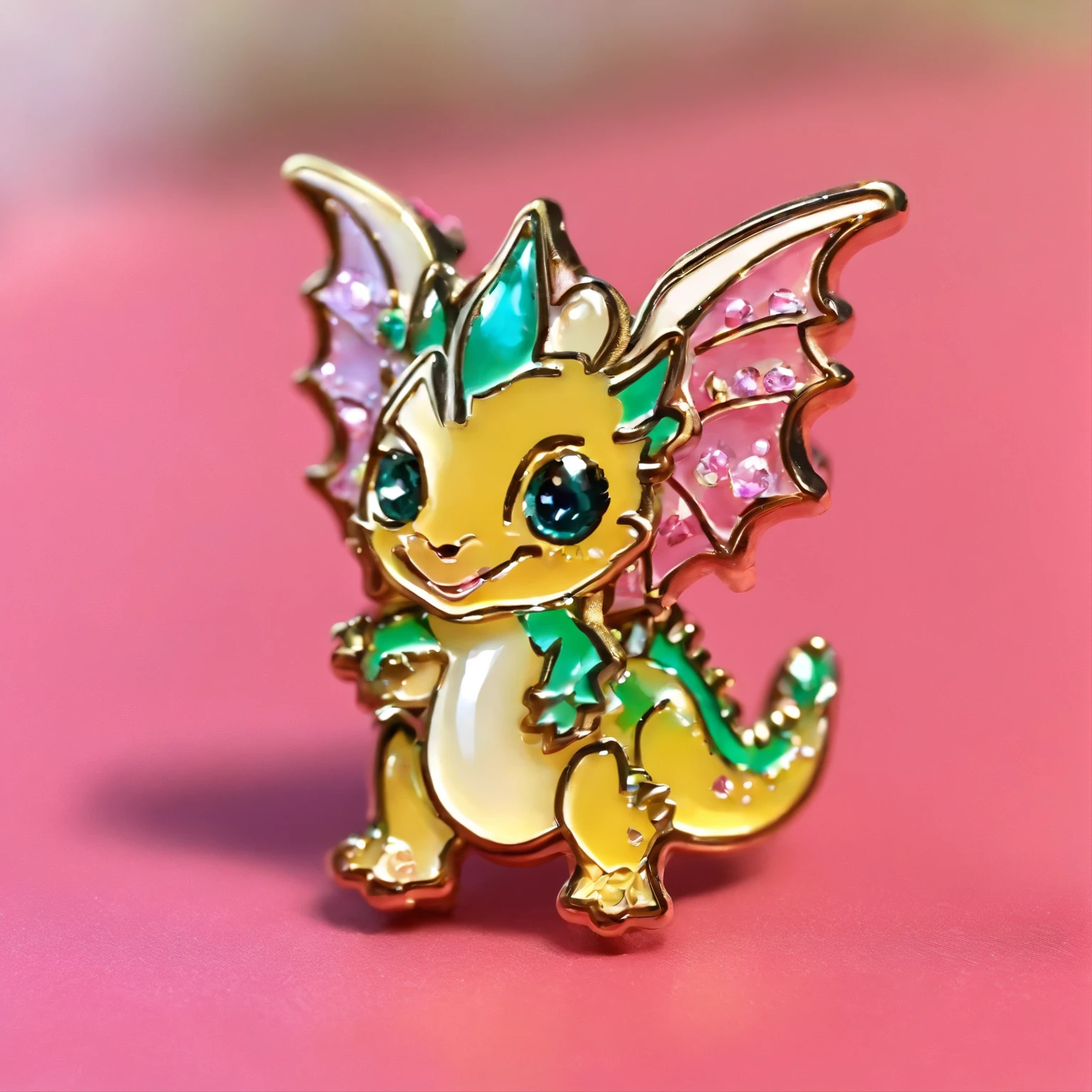 Pin; pins for accessories, crystal shining baby dragon, baby dragon pin, crystal shining cute baby dragon, big eyes, with wings, big eyes
