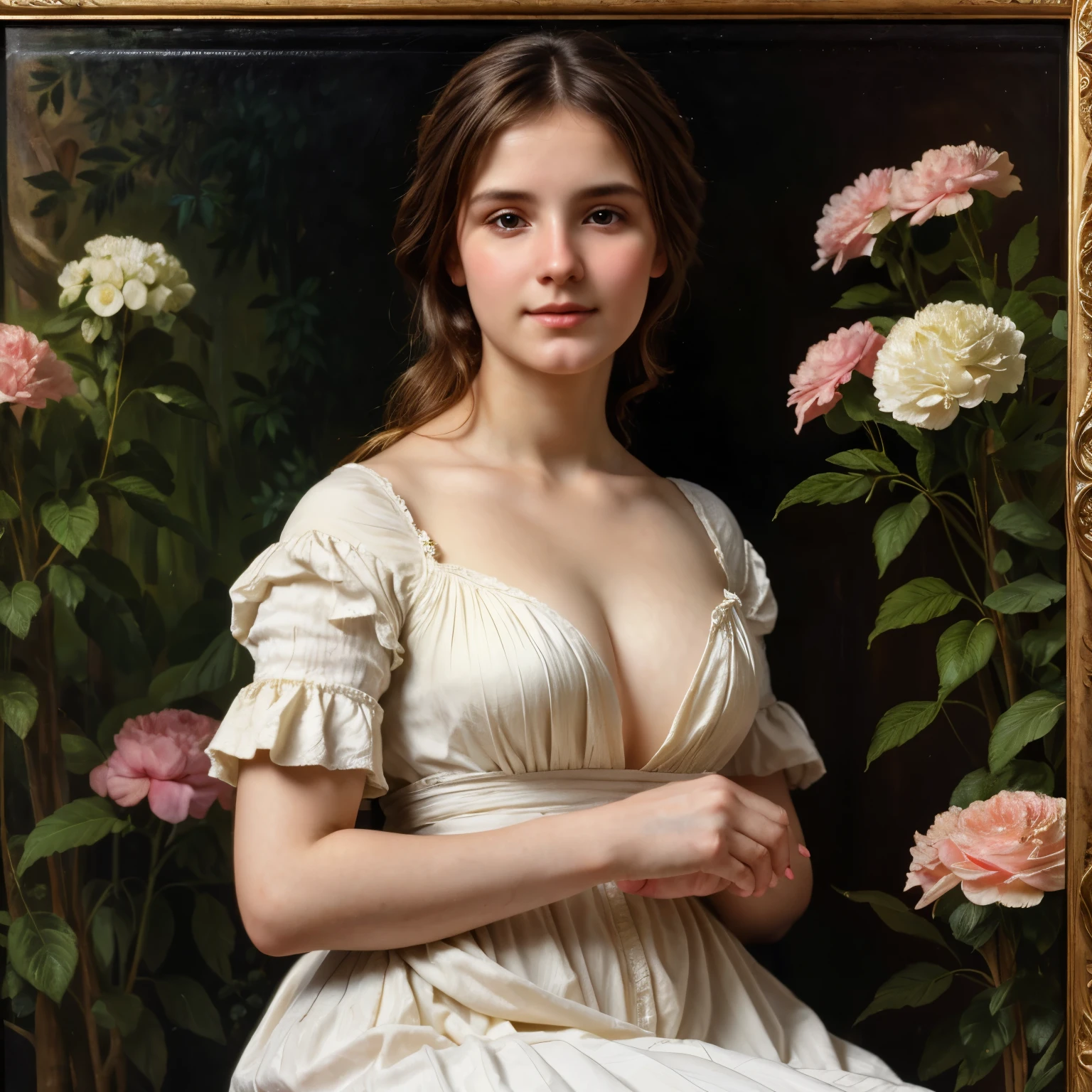 Oil Painting, Portrait of a gorgeous European Woman, 45 years old Woman, Masterpiece, Best quality, baroque style painting, renaissance Art, 19th century art, intricate details, acrylic on canvas, best quality, highly detailed, masterpiece, award winning, by Peter Paul Rubens, by John William Godward, by John William Waterhouse, William-Adolphe Bouguereau, by Alexandre Cabanel, by Pierre Auguste Cot