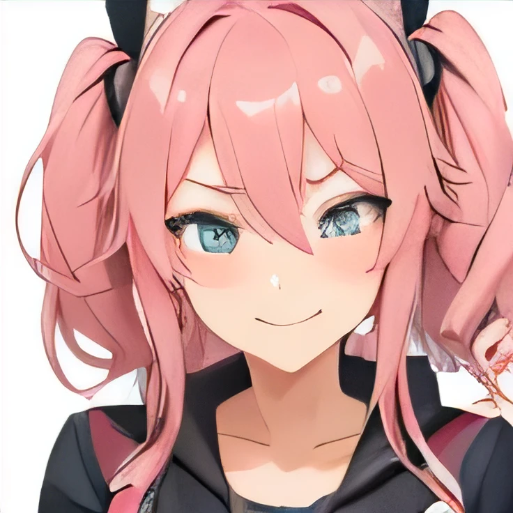 
Make the face of a female anime character by winking one of your eyes