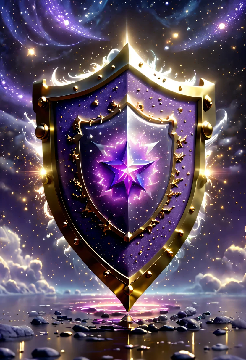 metallic shield，传奇metallic shield，荣耀metallic shield，metallic shield，heavy metal style，metal art，Full metallic luster，Metal texture in the post-industrial era，Alloy wire crafts，crystal，Emerald inlay，well-built，Perfect craftsmanship，Magic lightning background，blue lightning，There are fairies，dark fantasy art，dark fantasy concept art，bloodline concept art，dark concept art，Diablo digital concept art，dark fantasy art style，lineage art，写实dark concept art，dark fantasy art，Onmyoji detail art，Ominous fantasy illustration，（best quality，4K,8k,high resolution,masterpiece:1.2），Super detailed，（actual、Reality、Reality:1.37），landscape、Science fiction、photography、concept artist、high dynamic range、ultra high definition、studio lighting、Super fine、sharp focus、Physical rendering、extremely detailed description、main、bright colors、Bokeh。