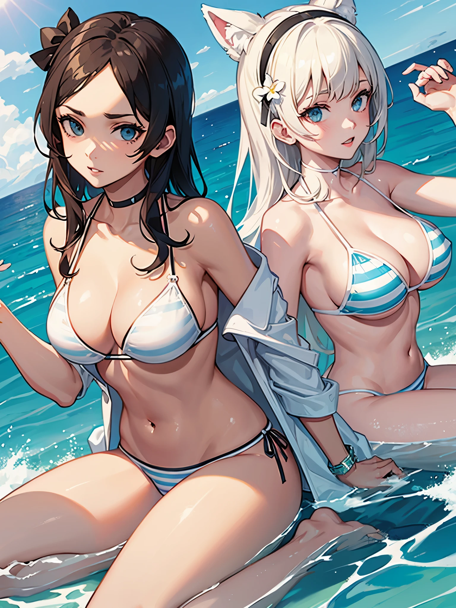 GTA5, striped white bikini