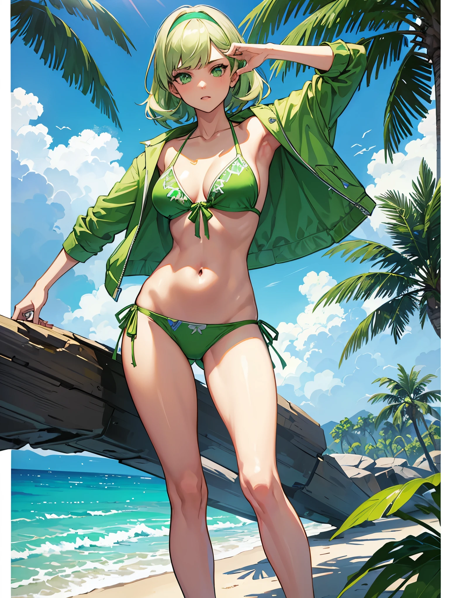 GTA5, ((light green bikini)), brief