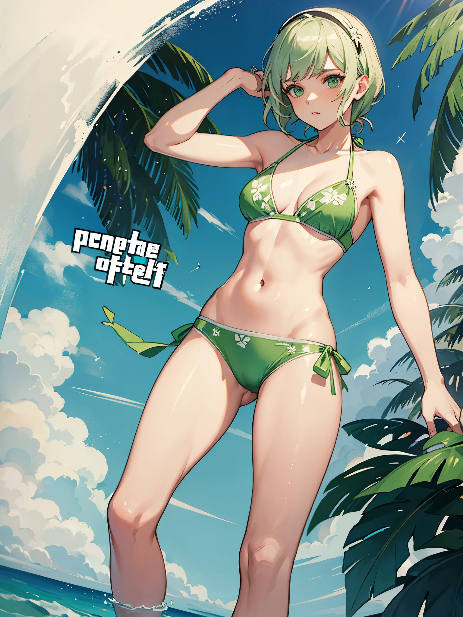 GTA5, pale green bikini, brief