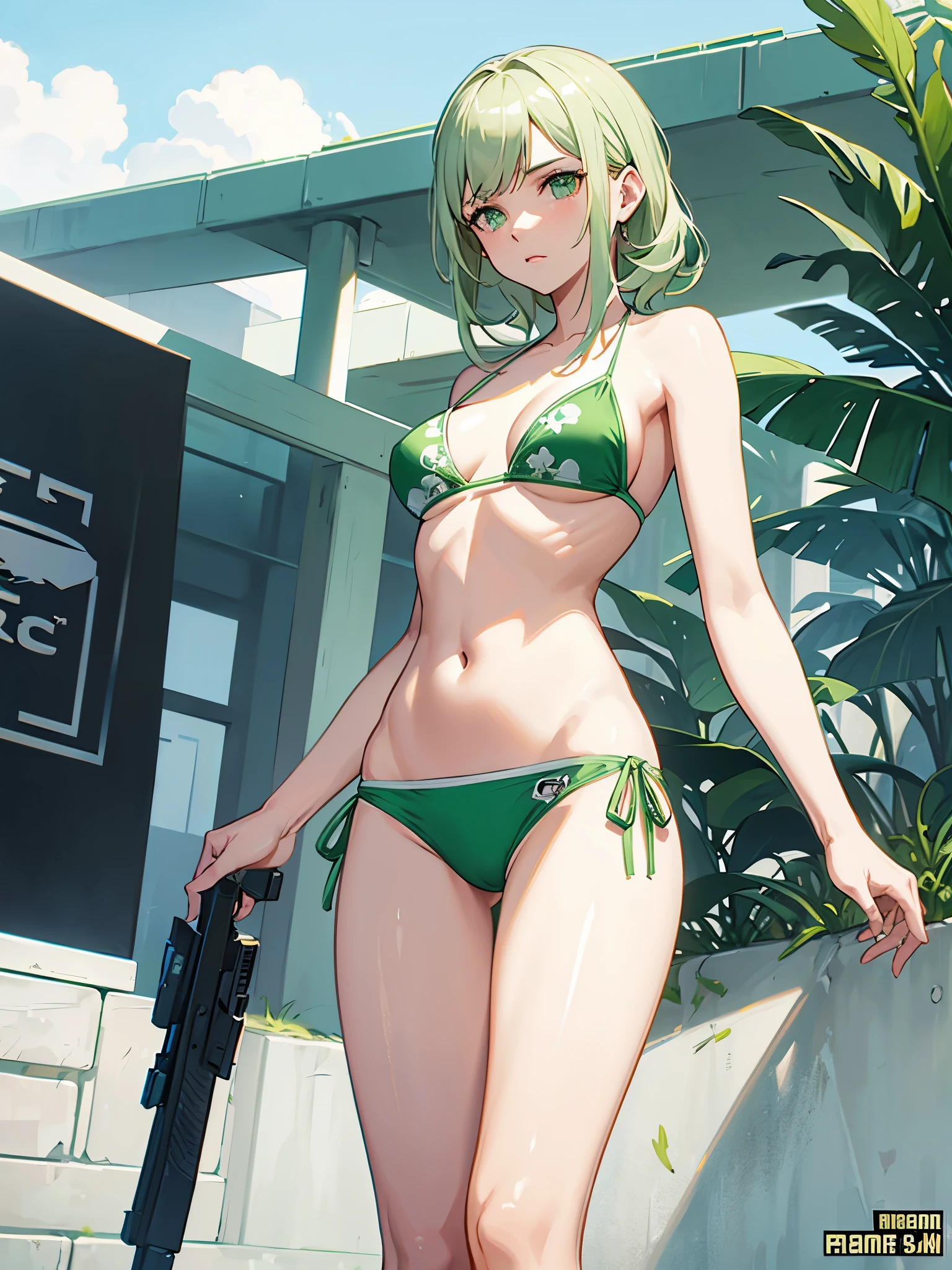GTA5, pale green bikini, brief