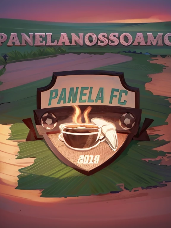 panela fc logo with a soccer ball and a cup of coffee, fanbox, panel, single panel, panini, at instagram, banner, brasil, twitter pfp, by Aniello Falcone, panels, panorama, panavision panaflex, logo, sao paulo, logo, panoramic, sports logo, panaormic, trailer, panavision