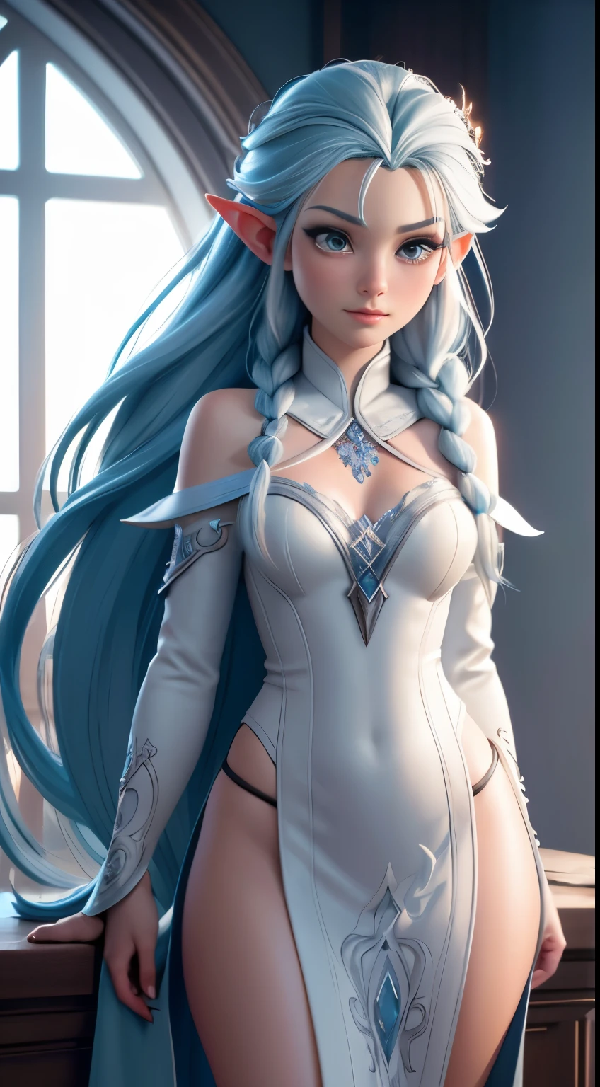 Elfgirl Highly detailed CG unity 8k wallpaper, style shot, complex, high detail, dramatic, highest quality movie still image, very detailed, masterpiece, best quality, character design, Elsa, Elsa from Frozen, (( Dark style)), realistic ultra-detailed rendering style, natural light, sharp character design, (hard focus, 8k), (((natural skin texture))), 8k textures, soft cinematic lighting, adobe lightroom, dark room, hdr, Sophisticated, Elegant, Rich Detail, Sharp Focuilm Look) )), Soothing Tones, Detail Frenzy, Intricate Detail, Super Detail, Low Contrast, Soft Film Lighting, Dull Colors, Exposure Blending, HDR, Fade, 35mm, f/1.4, ISO64, f16, 25 sec.