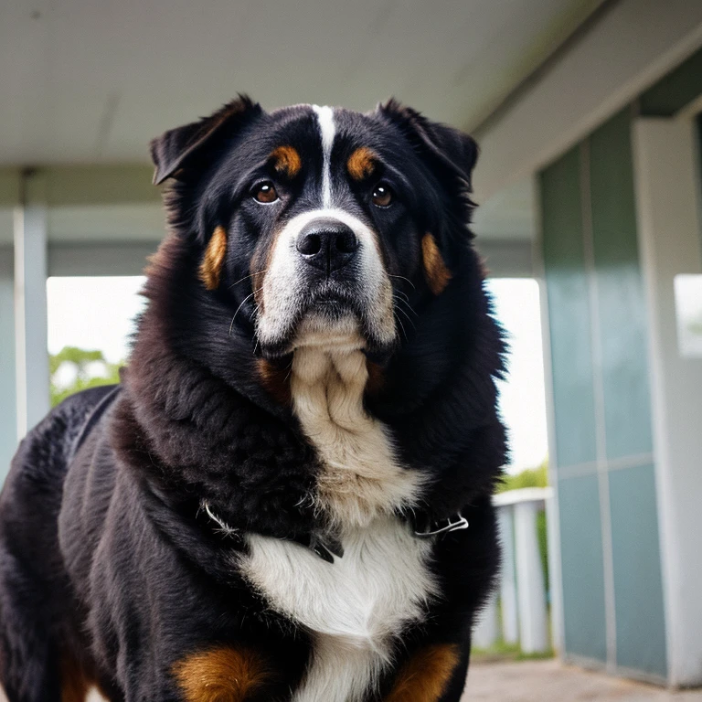Utilizar o Chroma Key na imagem, the dog is on the chroma key effect, Fotografia de Corpo inteiro, Cachorro Tibetan Mastiff, Fotografia de Corpo completo, Sozinho, olhando para o espectador, textura dos pelos
, Grain Photo, fechar-se, foto crua,