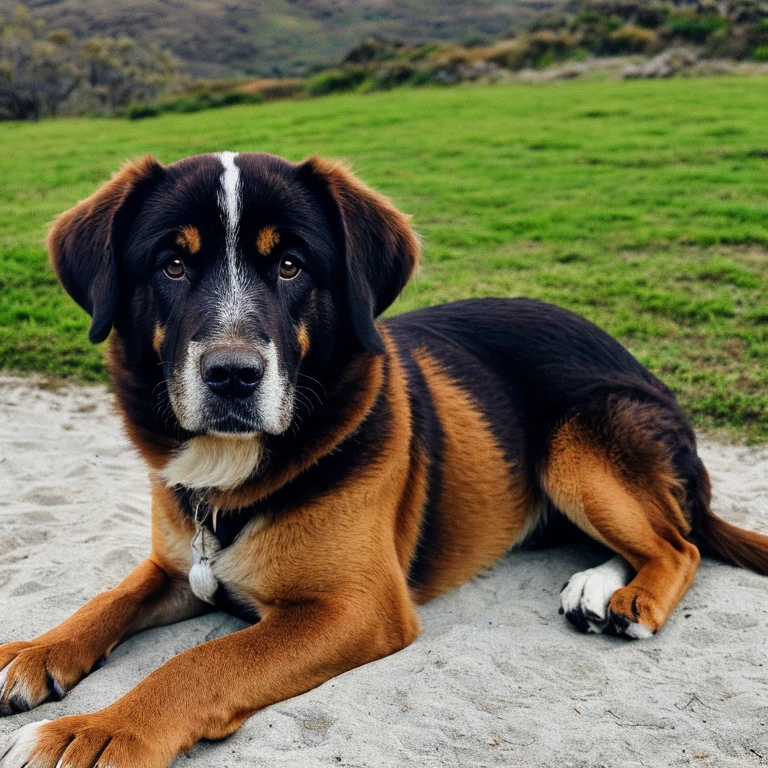 Utilizar o Chroma Key na imagem, the dog is on the chroma key effect, Fotografia de Corpo inteiro, Cachorro Tibetan Mastiff, Fotografia de Corpo completo, Sozinho, olhando para o espectador, textura dos pelos
, Grain Photo, fechar-se, foto crua,