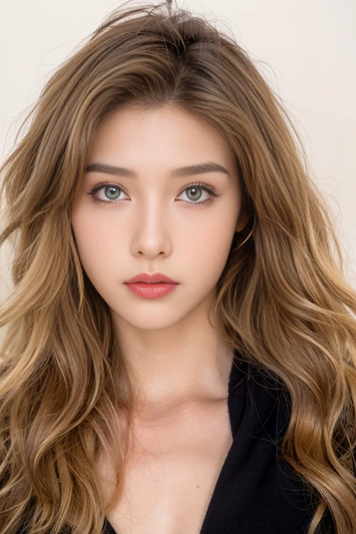 (masterpiece), science fiction, landscapes, (( a 16-year-old woman, blonde, wavy hair)), blue eyes,(high fade: 1.3), (golden eyes, makeup), curly hair, dark theme, soft tones, muted colors, high contrast, (natural skin texture, hyperrealism,