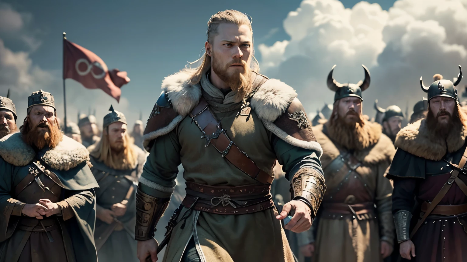 king ragnar lothbrok Leading a huge viking army