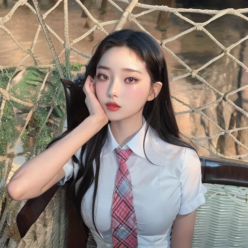 Hay una mujer con corbata y camisa blanca, jaeyeon nam, muchacha coreana, Jinyoung Shin, TaeJune Kim, sakimichan, ulzzang, hermosa mujer surcoreana, una colegiala hiperrealista, foto de perfil, korean idol, kim doyoung, pale korean adorable face, heonhwa choe, hermosa joven coreana