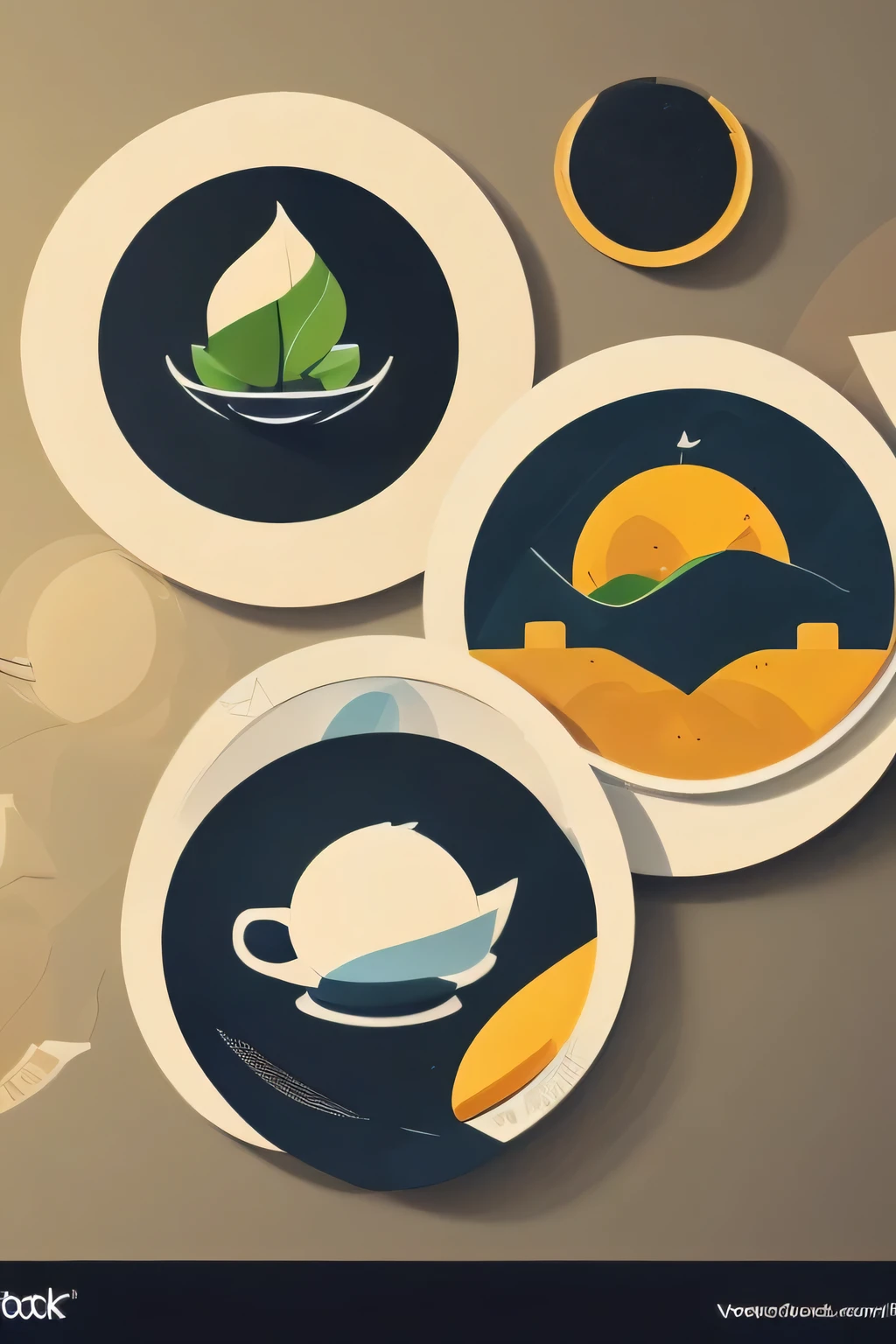 tea bag logo , for a futuristic company in a minimalist style in an ideal circle , Maximum Quality