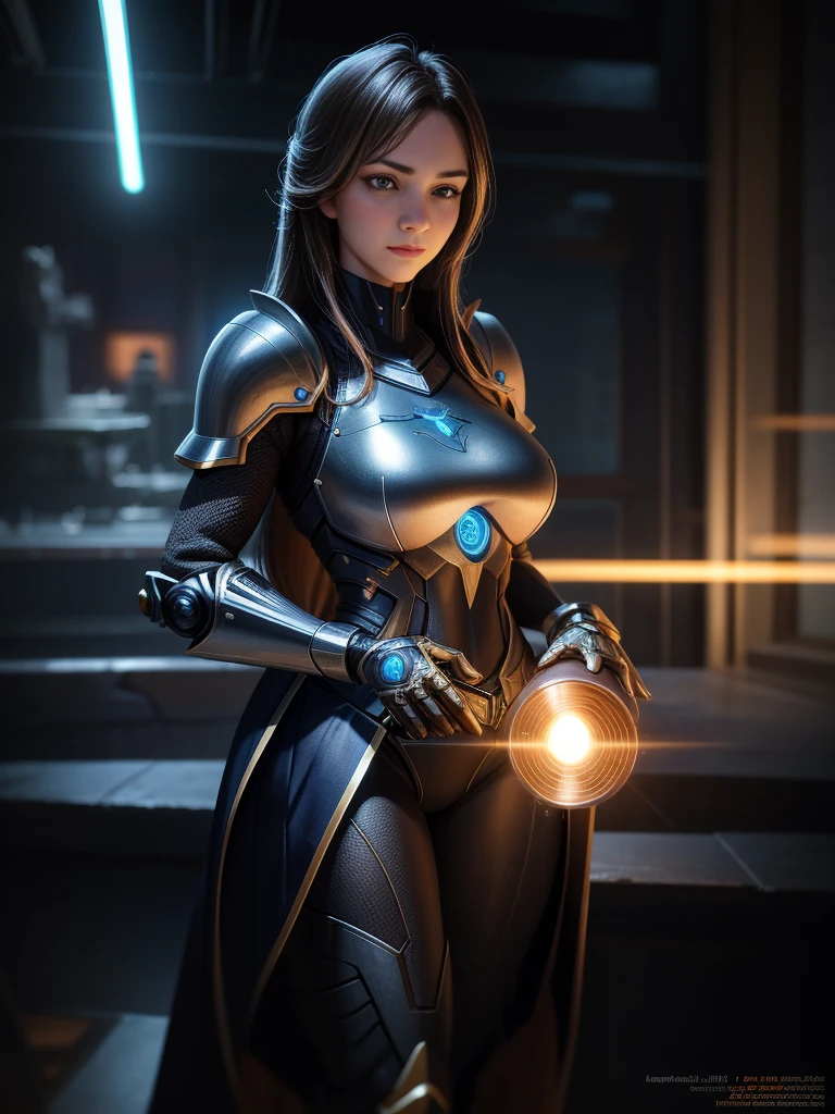 majestic, 20 year old girl, Invisible armor dress, big breasts:1.3, Cyberprep, Amigurumi, portrait, zbrush rendering, motion blur, interactive, Clean colors, Dream nucleus, Flashlight lighting, Realistic dramatic lighting, Highly detailed environment, quality, Redshift rendering, 8K