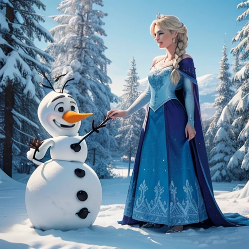 Elsa als nonne mit olaf