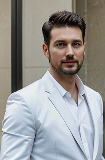 Kevin, man, facial hair, 35 years old, white, suits