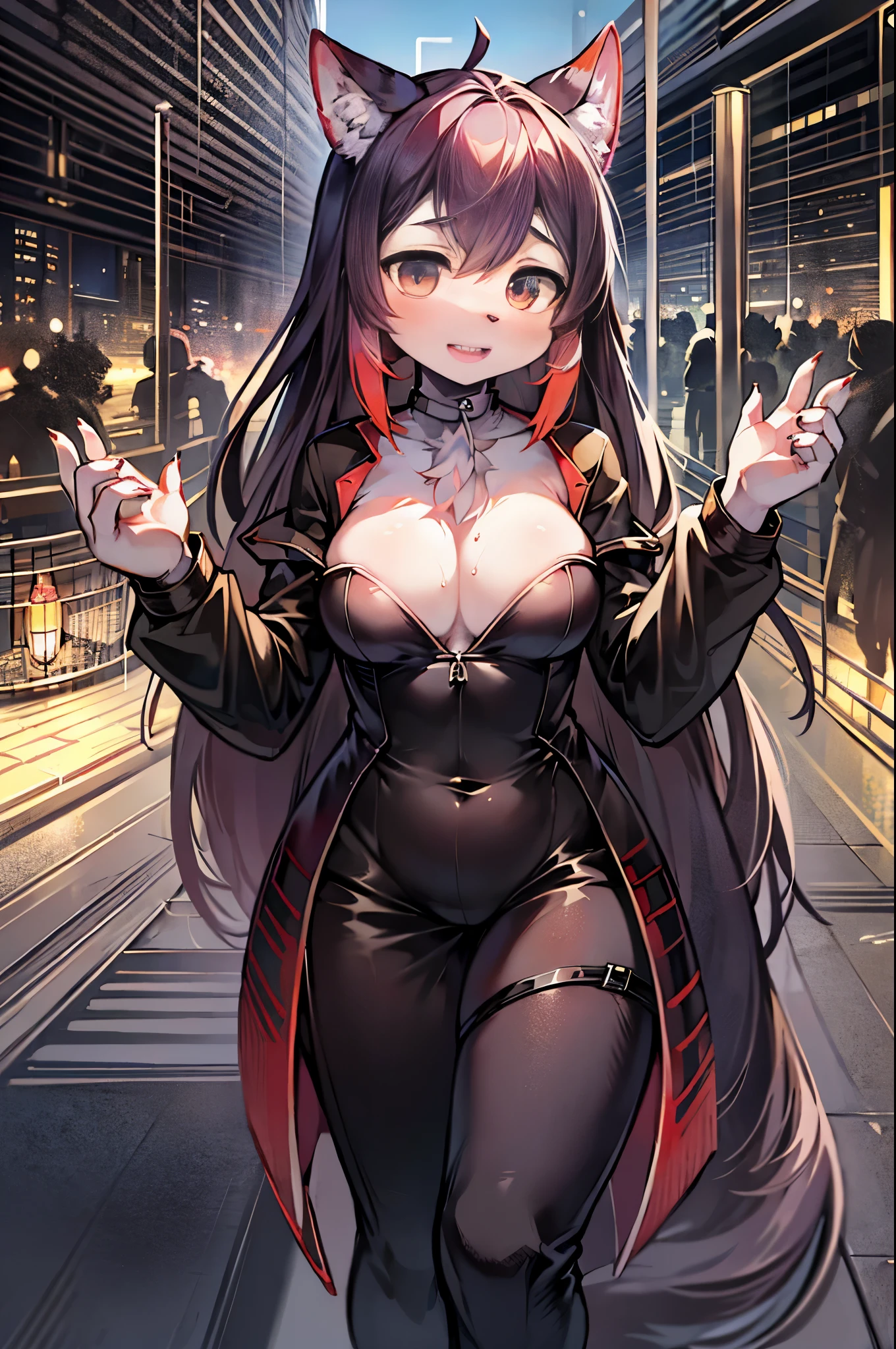 cover page, highres, top quality, best quality, paid reward available, unparalleled masterpiece, perfect artwork, absurdres, High-quality illustrations, super high resolution, detailed background, Crowded cityscape, Crowd, perfect anatomy(6+girls, 6+boys)(kemono, furry),