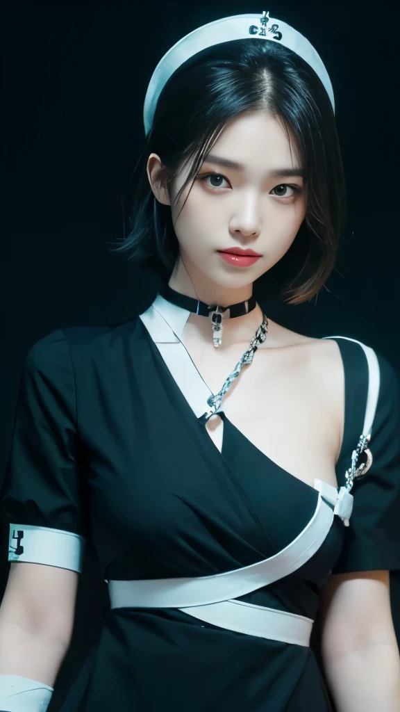 Skeleton wearing black clothes and wearing a black cap and silver chain
