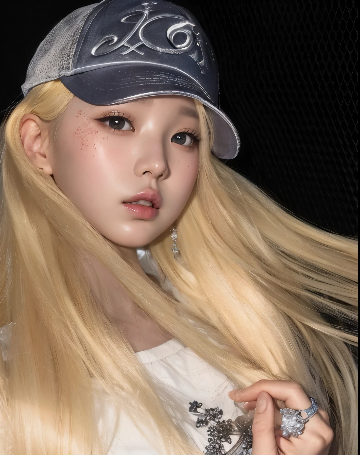 Wonyoung from IVE face, foto realista, ultra HD, 8k, big juicy lips 