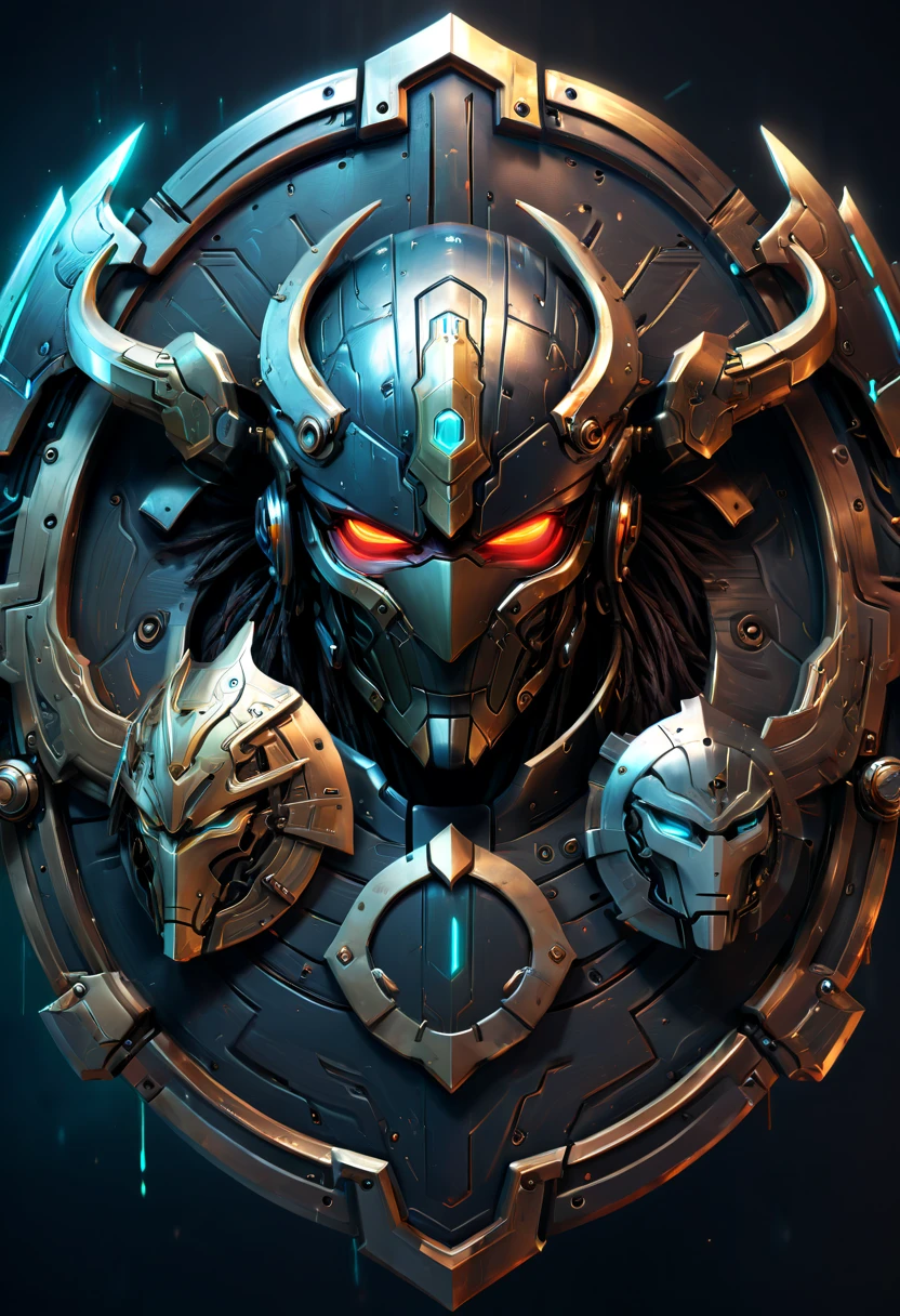 Legendary heroes and Epic shields, by cyberpunk, fantasy, enhance, intricate, (best quality, masterpiece, Representative work, official art, Professional, 8k)