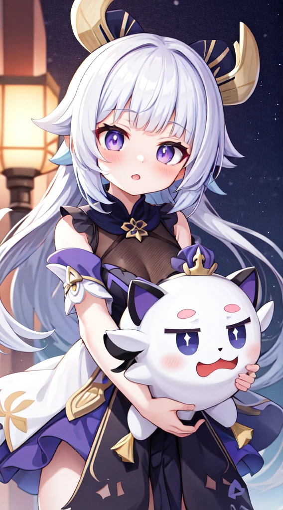 anime girl in a black and purple outfit with wings, white haired deity, ayaka genshin impact, perfect white haired girl, cute anime waifu in a nice dress, anime goddess, white haired, seductive anime girl, beautiful anime girl, beautiful anime artwork, white-haired, from girls frontline, beautiful alluring anime woman, high quality anime artstyle,全身图