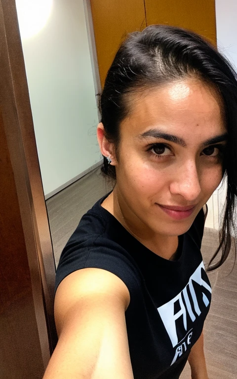 fotografia, foto de mulher bonita, selfie, tronco, Sozinho, na academia
