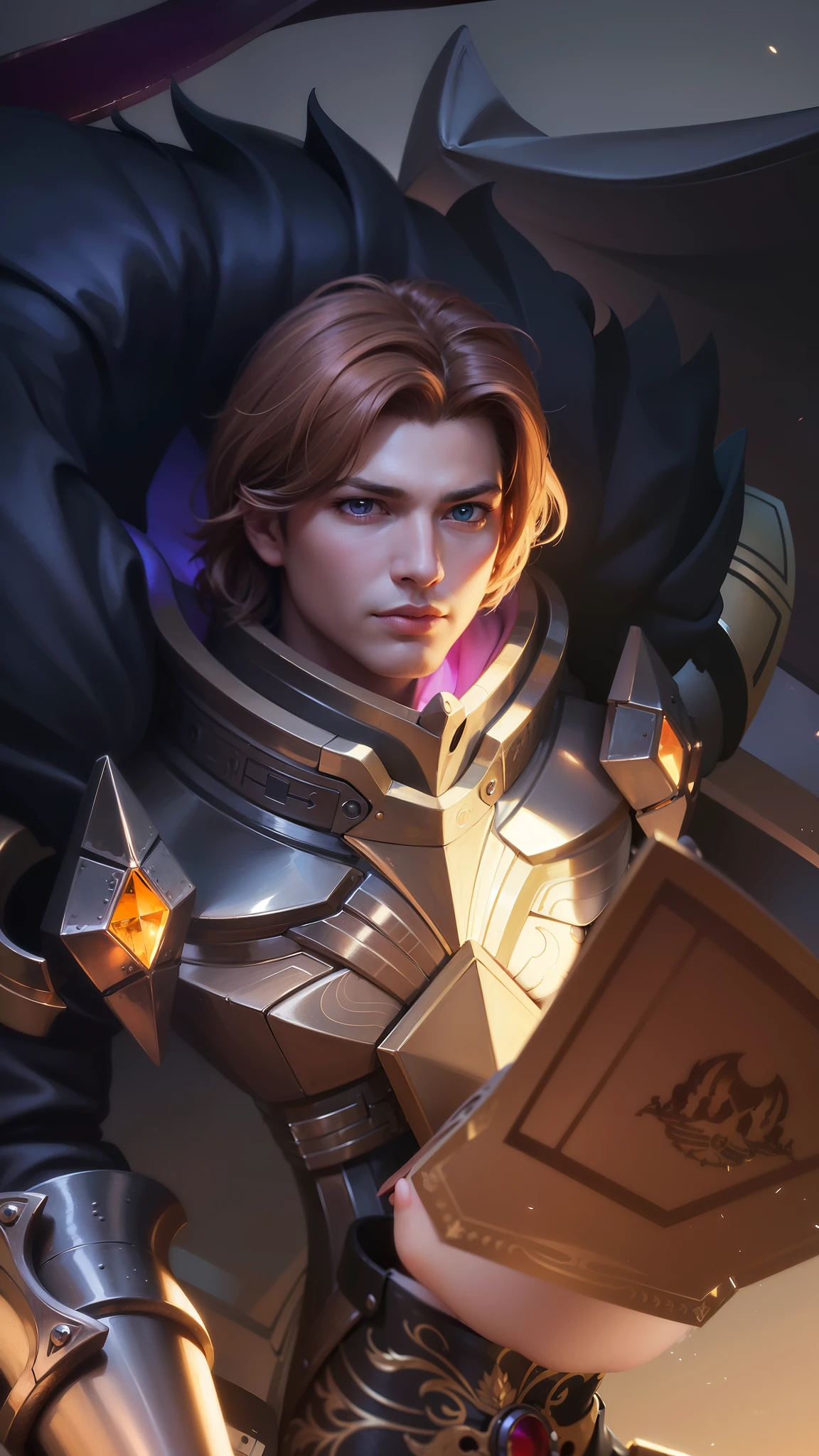 masculine male, masterpiece, ((perfect eyes)) best quality, (semirealism:1.9), beautiful lighting, (extremely detailed CG unity 4k fhd wallpaper), High Detail, Sharp focus, dramatic outdoors, 1 boy ,30 years old, brown short hair, blue eyes.